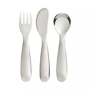 Набор столовых приборов Munchkin для малышей, полированная нержавеющая сталь, серый