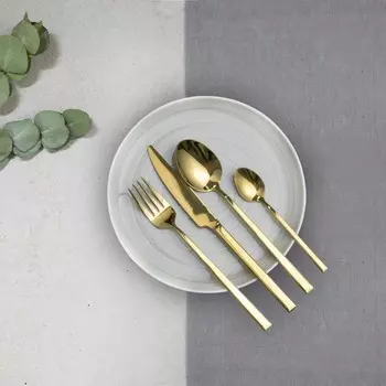 Набор столовых приборов на 6 персон Como Gold 24 предмета AMBITION, золото