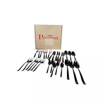 Набор столовых приборов Pintinox Infinito Treasure Total Black, 30 предметов, черный