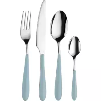 Набор столовых приборов PINTINOX «Каналетто», (набор, 24 предмета), с пластиковой ручкой, можно мыть в посудомоечной машине, цвет edelstahlfarben/hellblau