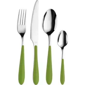 Набор столовых приборов PINTINOX «Каналетто», (набор, 24 предмета), с пластиковой ручкой, можно мыть в посудомоечной машине, цвет edelstahlfarben/grn