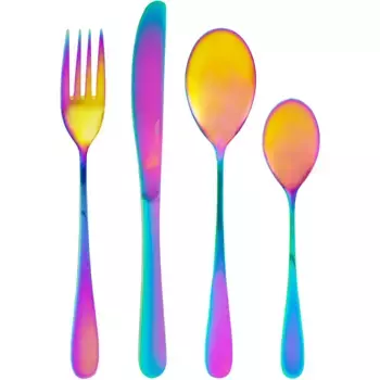 Набор столовых приборов PINTINOX «Princess RAINBOW», (набор, 24 предмета), с необыкновенным эффектом радуги, цвет regenbogenfarben