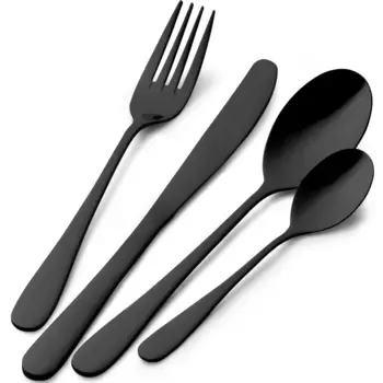 Набор столовых приборов PINTINOX «Принцесса», (набор, 24 предмета), PVD-покрытие, можно мыть в посудомоечной машине, черный