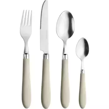 Набор столовых приборов PINTINOX «Ромашка 0», (набор, 24 предмета), с цветной пластиковой ручкой, цвет sand/edelstahlfarben