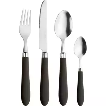 Набор столовых приборов PINTINOX «Ромашка 0», (набор, 24 предмета), с цветной пластиковой ручкой, цвет schwarz/edelstahlfarben