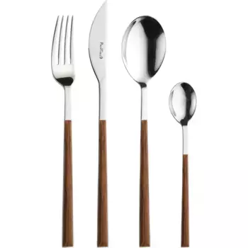 Набор столовых приборов PINTINOX «Суши», (набор, 24 предмета), с пластиковой ручкой под дерево, цвет edelstahlfarben/mahagonifarben