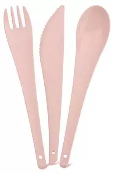 Набор столовых приборов rio powder pink (3 шт.) Koziol, розовый