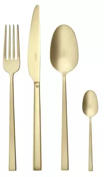 Набор столовых приборов Sambonet Rock Antique Champagne 24 предмета, коричневый