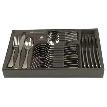 Набор столовых приборов Solex Julia, 24 предмета на 6 персон, в ящике для столовых приборов, серебро