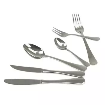 Набор столовых приборов Solex Julia, 36 предметов на 6 персон, включая ножи для стейка, серебро