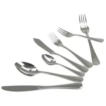 Набор столовых приборов Solex Julia, 42 предмета на 6 персон, включая столовые приборы для рыбы, серебро