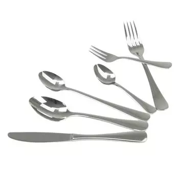 Набор столовых приборов Solex Julia, 72 предмета на 12 персон, включая ложку для латте макиато, серебро