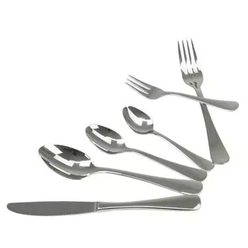 Набор столовых приборов Solex Julia, 72 предмета на 12 персон, включая коктейльные ложки, серебро