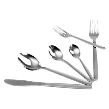 Набор столовых приборов Solex TM 80 144 предмета на 24 персоны, включая ложки мокко, серебро