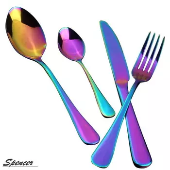 Набор столовых приборов Spencer Rainbow 4 предмета, разноцветный