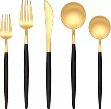 Набор столовых приборов Stapava из 60 предметов из матового черного золота
