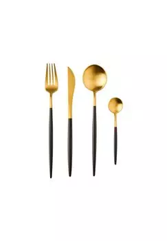 Набор столовых приборов STILETTO, gold-schwarz