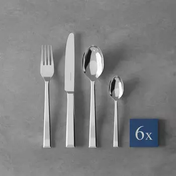 Набор столовых приборов Victor, 24 предмета 44х28х5см Villeroy & Boch, серебро/платина