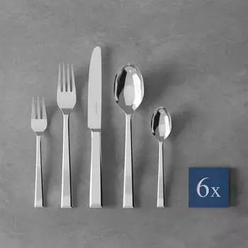 Набор столовых приборов Victor, 30 предметов 44х28х5см Villeroy & Boch, серебро/платина