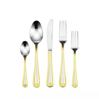 Набор столовых приборов World Gifts 75 предметов, золотой