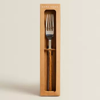 Набор столовых приборов Zara Home Forks With Wood-effect Handles, 4 предмета, нержавеющая сталь/коричневый