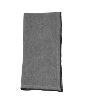 Набор столовых салфеток с вышивкой Stonewashed Border, 4,20 x 20 дюймов Saro Lifestyle, серый