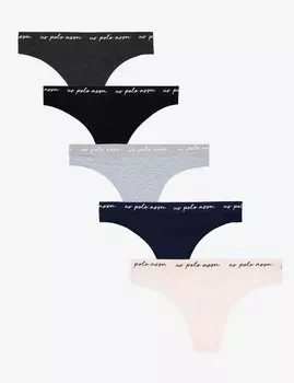 Набор стринг U.S. Polo Assn., 5 предметов, мультиколор