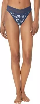 Набор стрингов Bliss Perfection, 3 шт. Natori, цвет Midnight Navy Poppy Print/Cantaloupe/Blue Mist