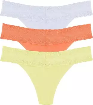 Набор стрингов Bliss Perfection, 3 шт. Natori, цвет Rainy/Canteloupe/Lime Cream