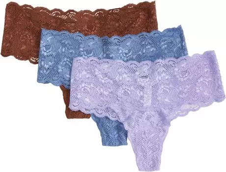 Набор стрингов Never Say Never Comfie Cutie (3 шт.) Cosabella, цвет Ticino/Luzerne Blue/Alpine Flower