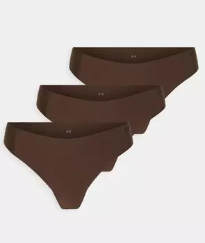Набор стрингов Under Armour Pure Stretch No Show Solid, темно-коричневый, 3 шт