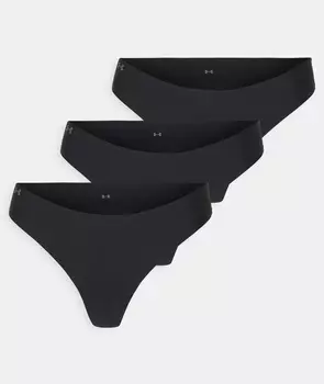 Набор стрингов Under Armour Pure Stretch No Show Solid, черный, 3 шт