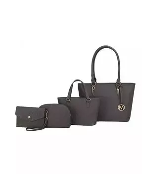 Набор сумок Edelyn Signature из 4 предметов: мини-сумка, чехол и браслет от Mia K Mkf Collection, серый