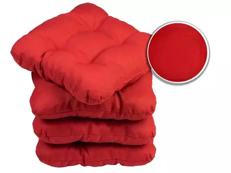 Набор Sunnypillow из 4 подушек для стульев 40 x 40 см. Удобная мягкая подушка шириной 8 см для стульев/скамек дома и в саду. Подушка для сиденья. Подушка для сиденья. Садовая подушка. Много цветов на выбор: фиолетовый. MC.Sammler, красный