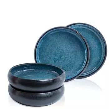 Набор суповых тарелок из массива керамогранита, 4 шт. Moritz & Moritz, синий