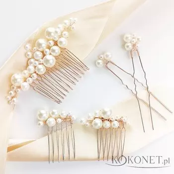 Набор свадебных украшений с жемчугом из розового золота Kokonet
