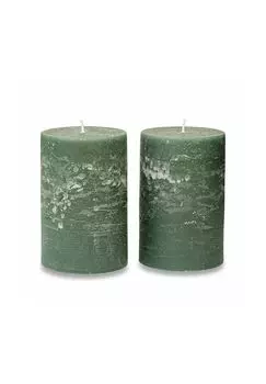 Набор свечей 2 шт. Овьедо зеленые Loberon, зеленый