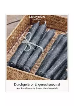 Набор свечей Bauceau, 12 шт. антрацит Loberon, антрацит