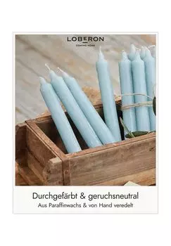 Набор свечей Босо, 12 шт. синие Loberon, синий