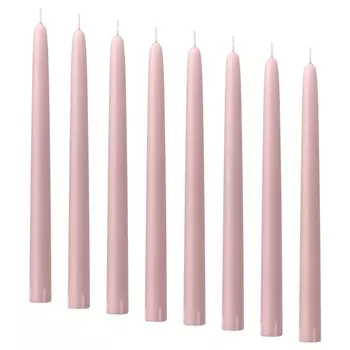 Набор свечей Ikea Klokhet, 25 см, 8 штук, светло-розовый