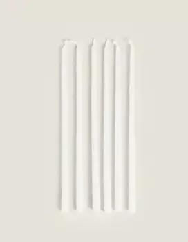 Набор свечей Zara Home Long Cylindrical Candle 6 Pack, белый