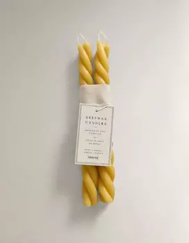 Набор свечей Zara Home Pack Of Beeswax Candles 2 Pack, желтый