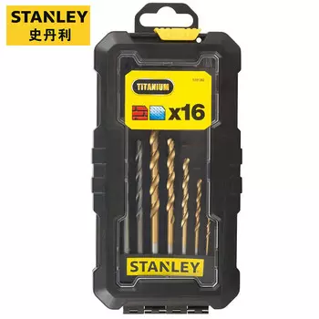 Набор сверл Stanley, набор из 16 сверл для сверления отверстий в дереве и каменной кладке, набор сверл с втулками STA7221-A9