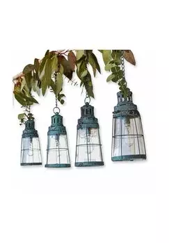 Набор светодиодных фонарей Ligrette из 4 шт. античный серый/синий Loberon, античный серый/синий