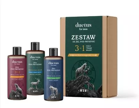 Набор Sylveco Duetus For Men Увлажняющий гель для душа 300 мл + Питательный гель для душа 300 мл + Бодрящий гель для душа 300 мл