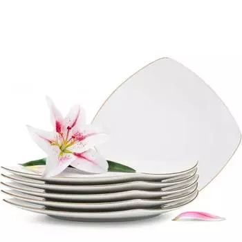 Набор тарелок carlina десертные тарелки 6 шт. Konsimo, желтый