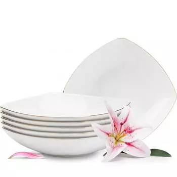 Набор тарелок carlina суповые тарелки 6 шт. Konsimo, желтый