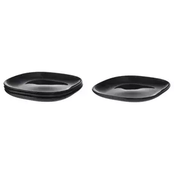 Набор тарелок, чёрный, 25x25 см, 4 шт. BACKIG IKEA