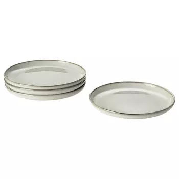 Набор тарелок десертных Ikea Gladelig, 20 см, 4 предмета, серый