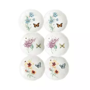Набор тарелок для вечеринки Lenox Butterfly Meadow из 6 предметов, белый